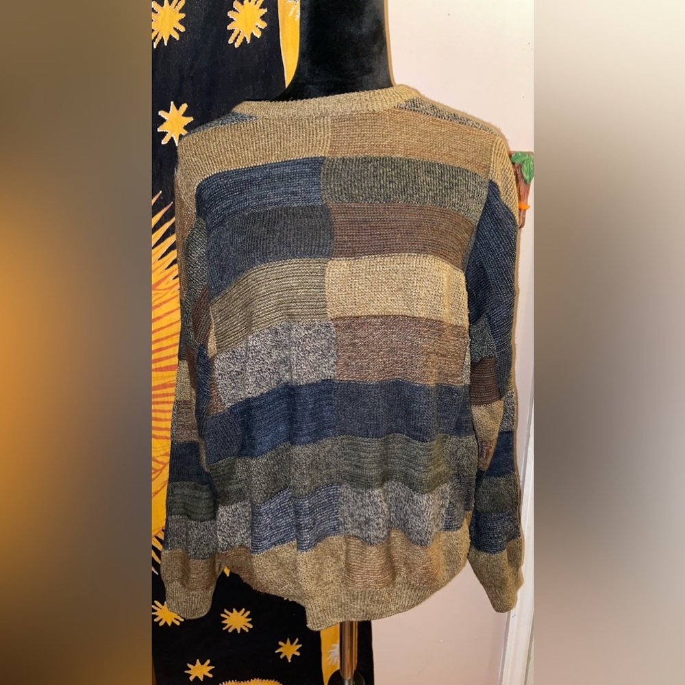 Serafini Vintage Abstract Color Block Sweater - Picture 2 of 6